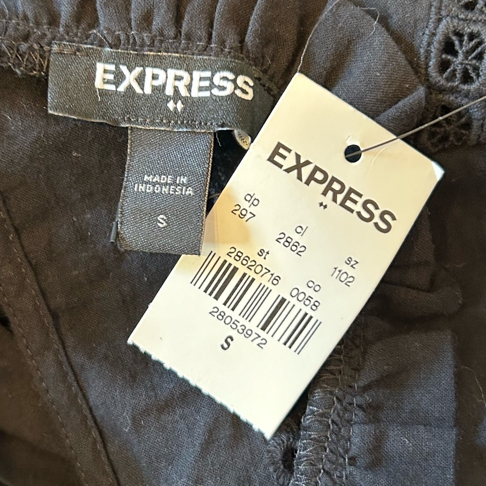 Express Black Ruffle Sleeve Blouse - Picture 6 of 7